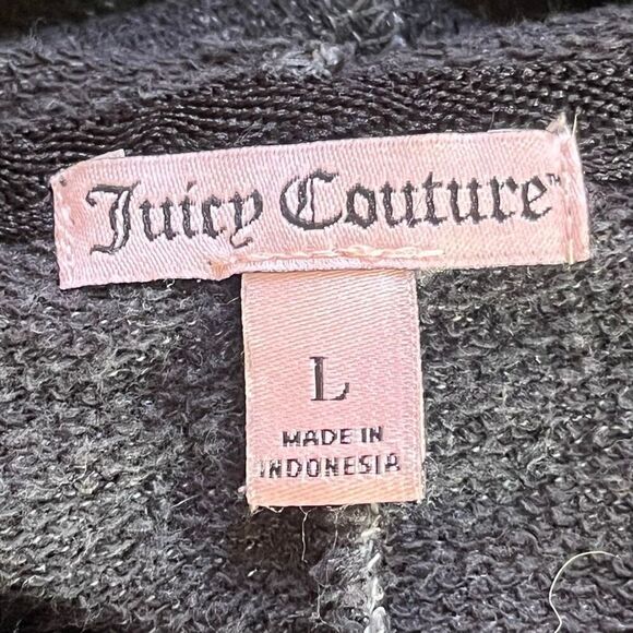 Juicy Couture Y2K Vintage Gray Sequins J Pull Tab Oversized Sweatshirt L - Picture 9 of 13